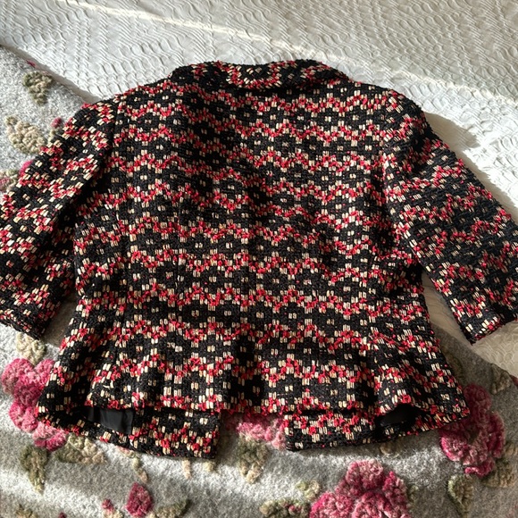 Worth Petite Checkered Black & Red Blazer size 2 - Picture 5 of 7